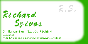 richard szivos business card